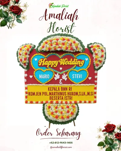 Karangan Papan Bunga Pernikahan di Situ Gede